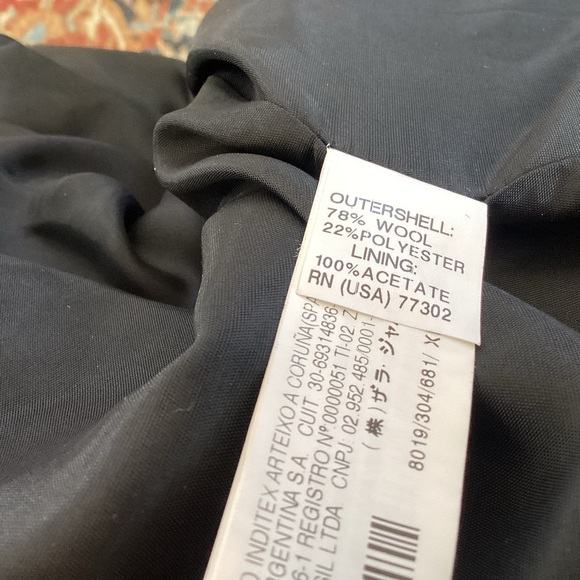 Zara wool blend, lined,cropped, swing peterpan collar 3 button plum jacket Sz XL - Picture 11 of 12